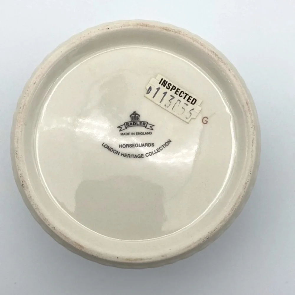 James Sadler Round Porcelain Lidded Trinket Box Horseguards